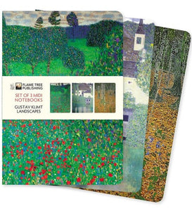 Gustav Klimt: Landscapes Set of 3 Midi Notebooks by Flame Tree Studio, Genre: Stationary