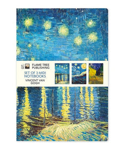 Vincent van Gogh Set of 3 Midi Notebooks by Flame Tree Studio, Genre: Stationary